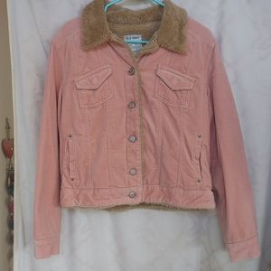 🌸OLD NAVY faux fuzzy Sherpa lined pink jacket